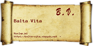 Balta Vita névjegykártya